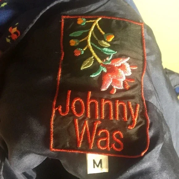 Johnny Was 100% Silk Dress Embroidered Boho Ikat - Picture 3 of 8